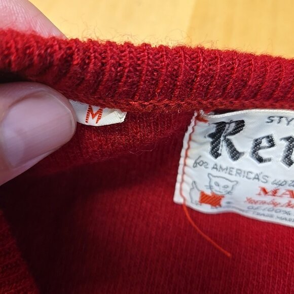 Vintage Revere Sweater Vest Mens Size Medium Red 100% Orlon 60s 70s Grandpa - Picture 7 of 7